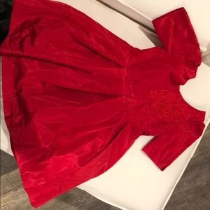 Janie & Jack Girls Red taffeta dress 2T